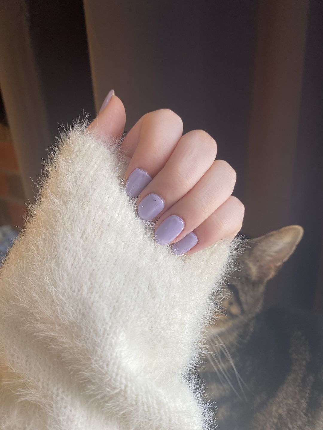 Customer photo review of Wisteria Purple DIY Semicured Gel Nail Sticker Kit