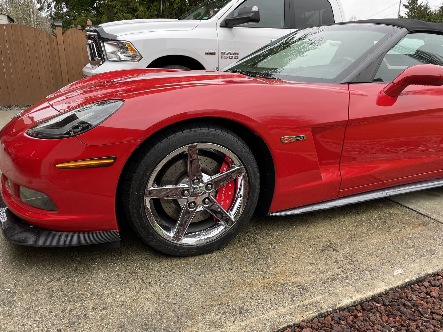 Customer photo review of Corvette C6 Base Model Extended Front Splitter Lip & Side Skirts Rocker Panels