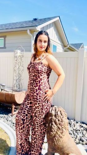 Customer photo review of Leopard Cami Jumpsuit