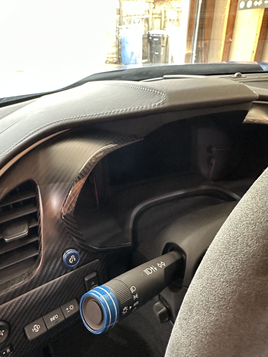 Customer photo review of Carbon Fiber Gauge Bezel Chrome Delete Cover for Chevy C7 Corvette 2014–2019