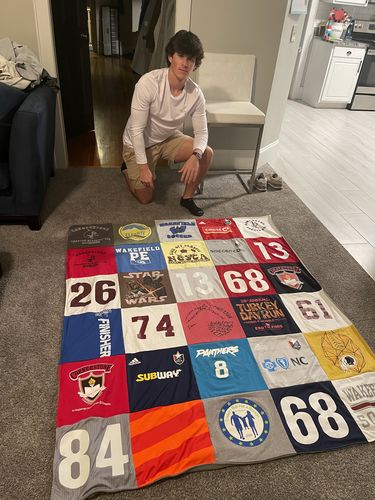 T-shirt quilt featuring panthers by Amy from NC