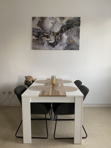 Customer photo review of Leinwandbild Fluid Art Gold Querformat