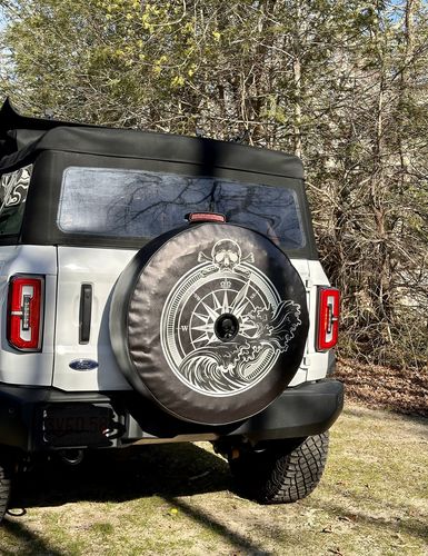 Customer photo review of Pirate Skull & Compass Crashing Wave Spare Tire Cover - Jeep, Bronco, RV, Camper, & More