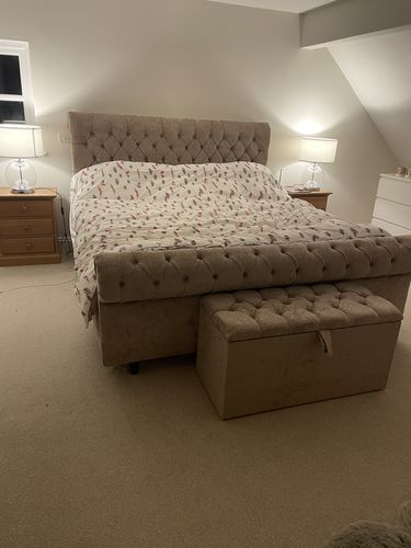 Customer photo review of Colorado Soft Cream Naple Chesterfield Sleigh Scroll Bed Frame