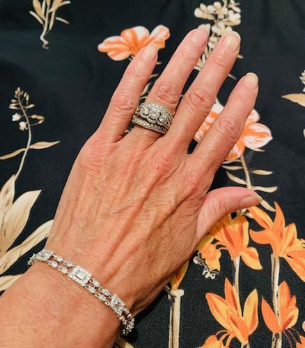 Customer photo review of Art Deco CZ Chain Bracelet in Sterling Silver