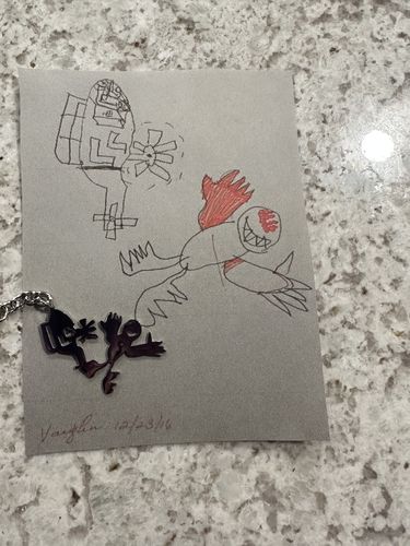 Customer photo review of Kids Drawing Keychain, Memorial Keychain For Mom, Father, Couple, Kids