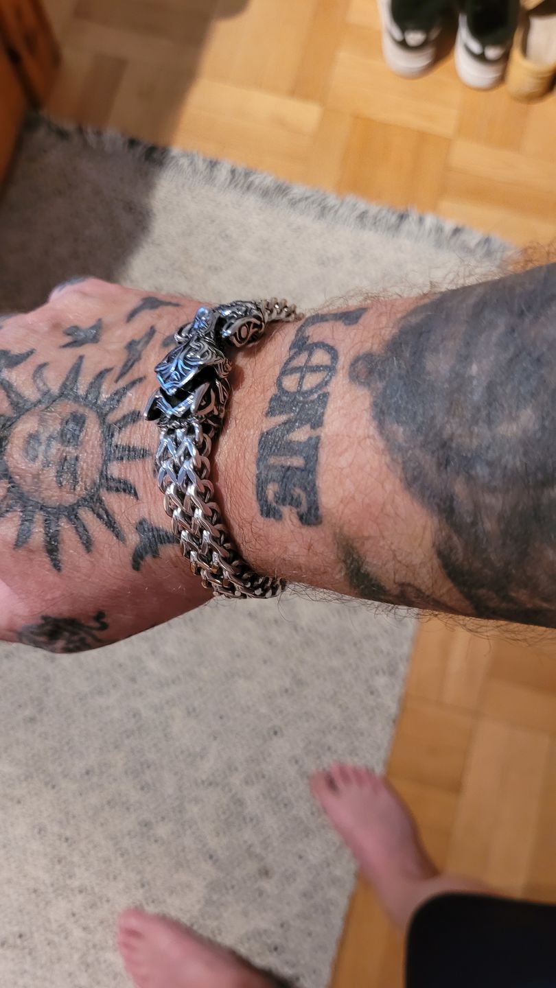 Customer photo review of Fenrir - The Great Wolf - Stainless Steel Bracelet
