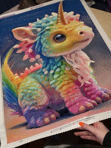 Customer photo review of 5D Diamond Painting AB Steine Colourful Unicorn