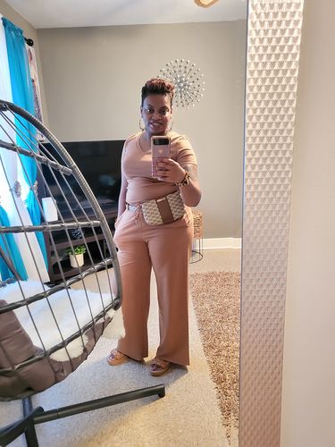 Customer photo review of Karissa Pants Set (Camel)