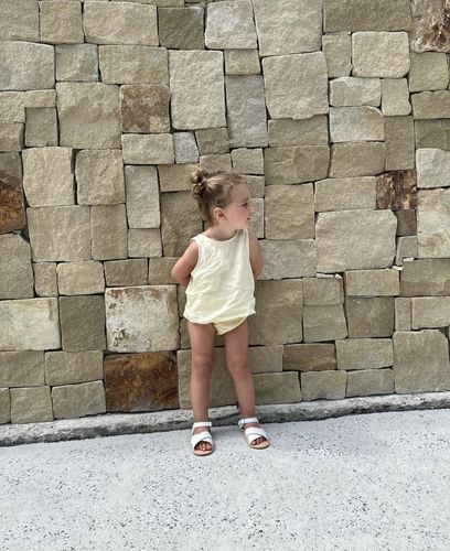 Customer photo review of Linen Singlet and Bloomer Set - Lemon