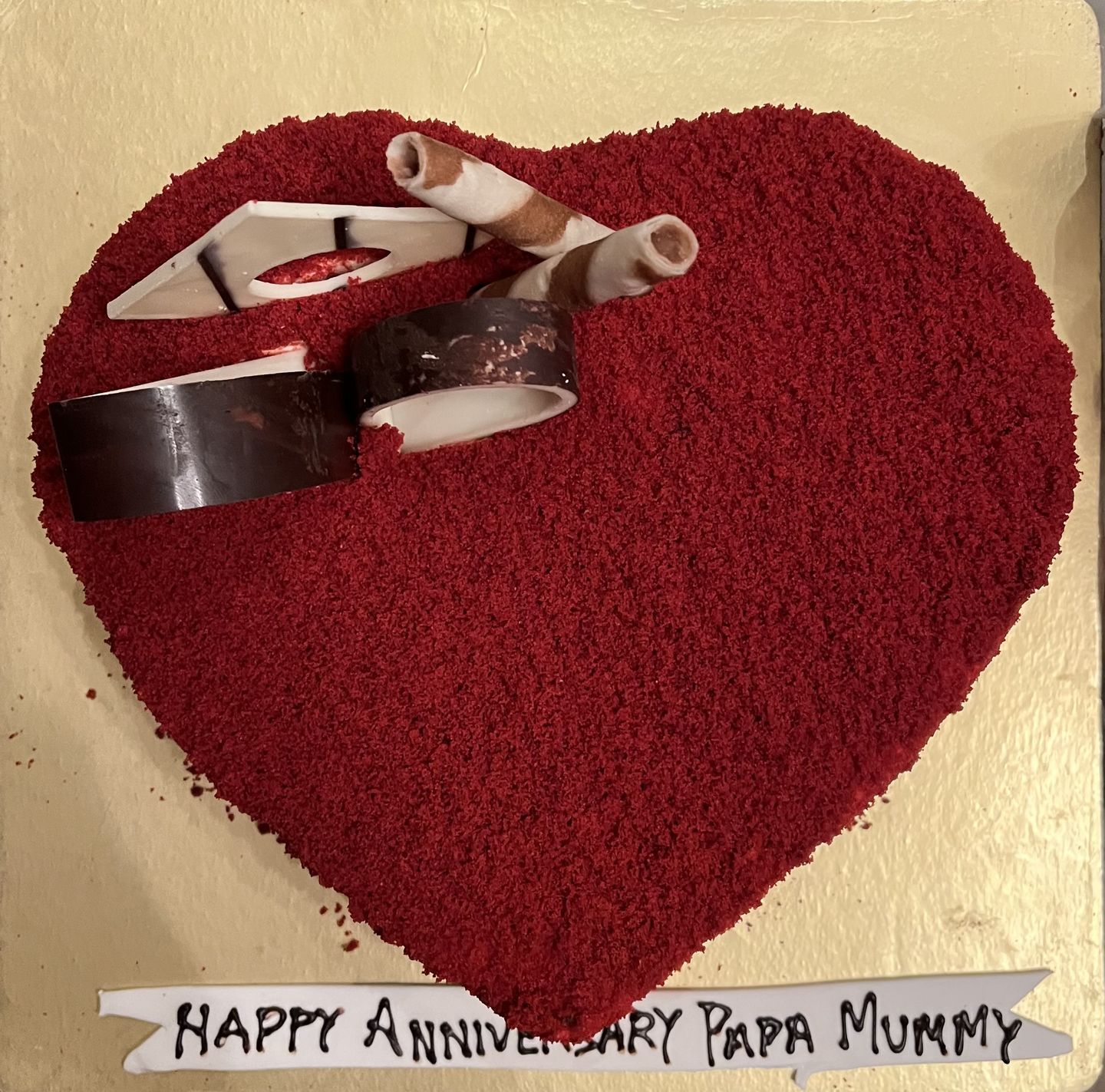 Customer photo review of Heart Shaped Red Velvet Cake