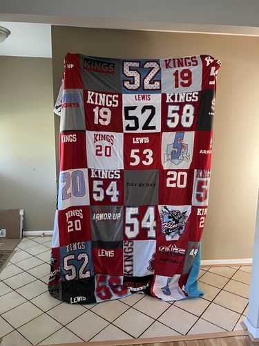 T-shirt quilt featuring kings football by KC from KY