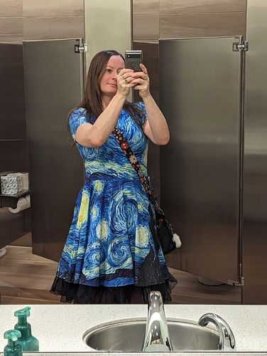 Customer photo review of Van Gogh The Starry Night Print Dress
