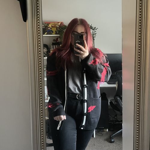 Customer photo review of Black Hawks Cardigan