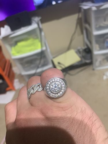 Customer photo review of Certified VVS1 3.1 Carat Moissanite Godfather Ring