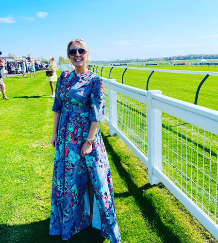 Customer photo review of Leopard Sunset Eleanor Maxi Dress