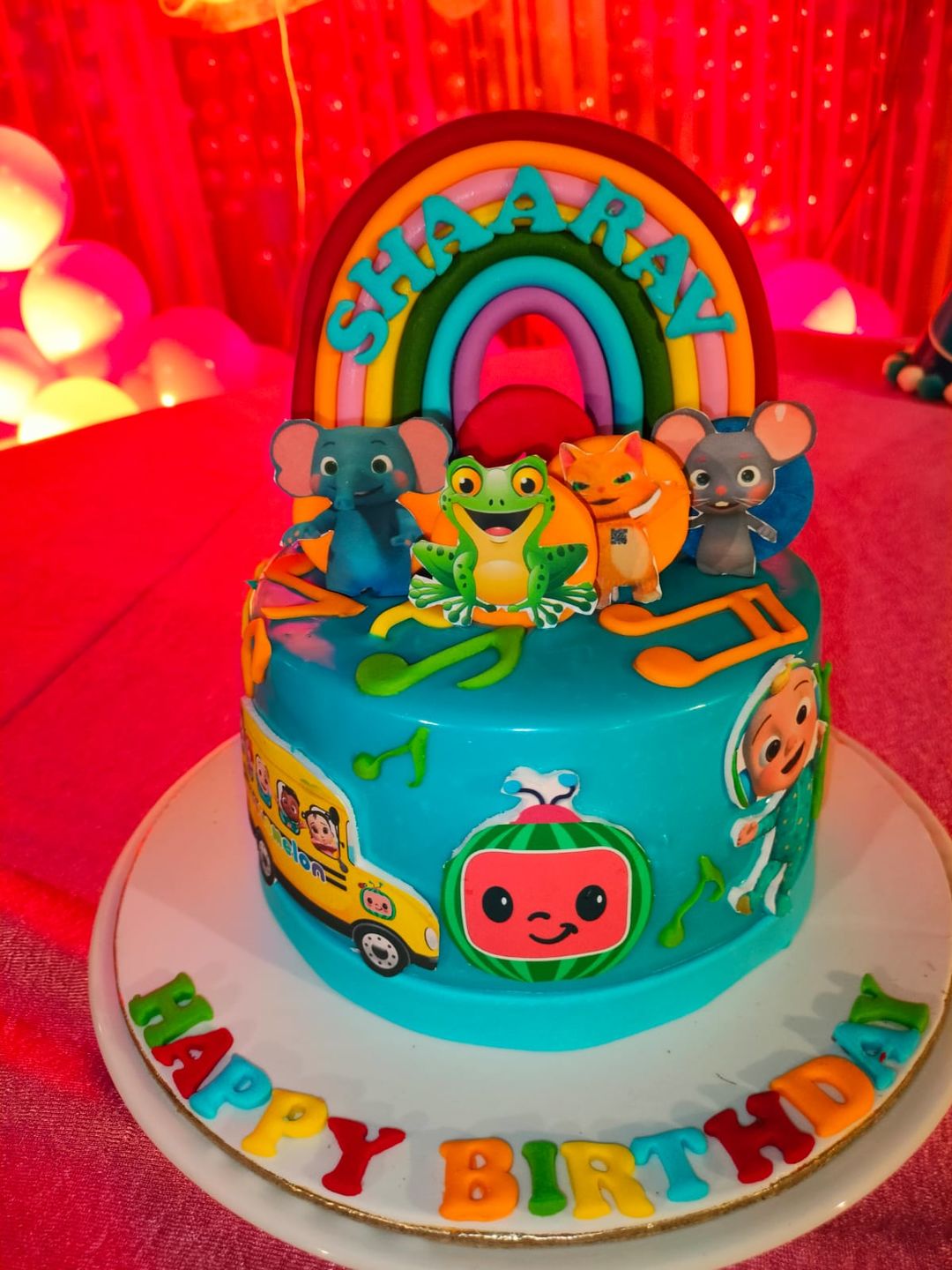 Customer photo review of Cocomelon Animals Cake