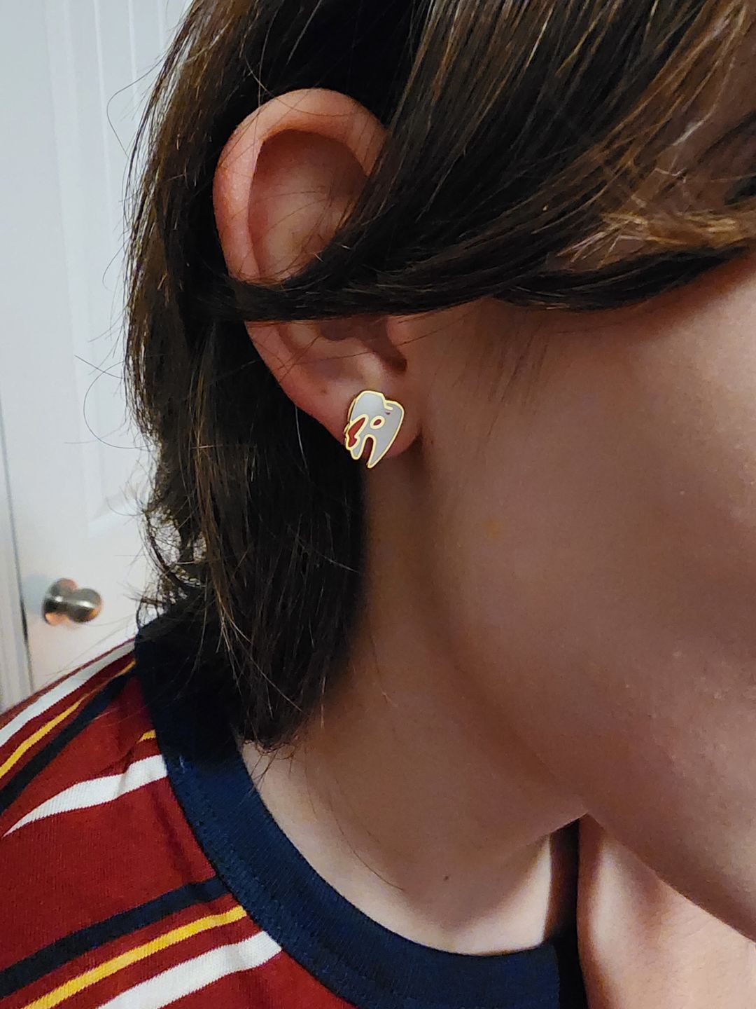 Customer photo review of Teeth Earrings