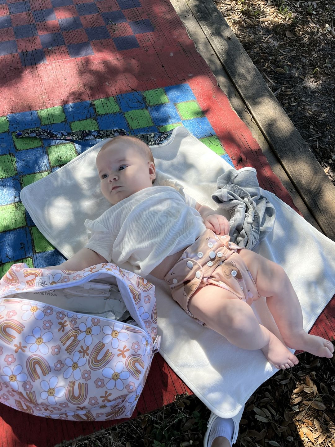 Customer photo review of Basics Super Soft Diaper Change Mats Machine Washable