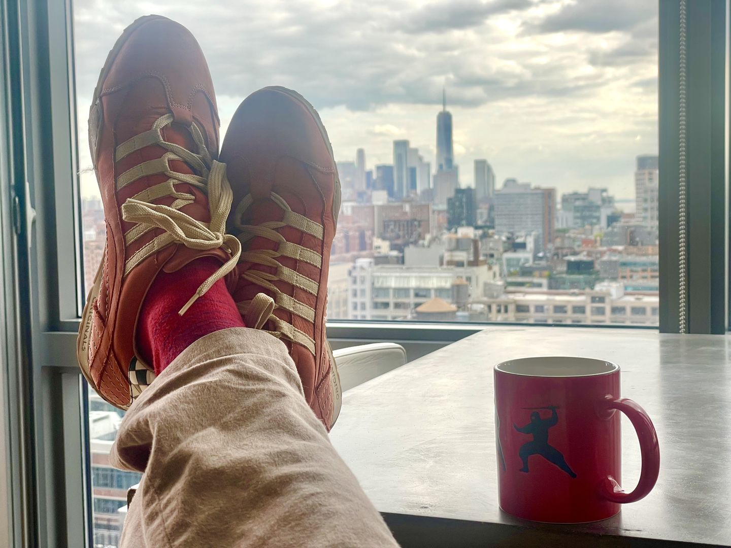 Customer photo review of Men's Racing Sneaker in Vintage Orange (Orange and Sand)