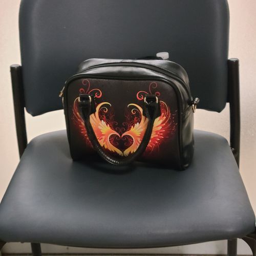 Customer photo review of Fire Angel Wings Print Shoulder Handbag