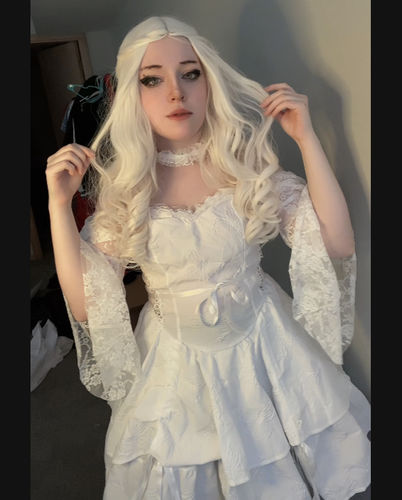 Customer photo review of Butterfly Halter Lace Dress