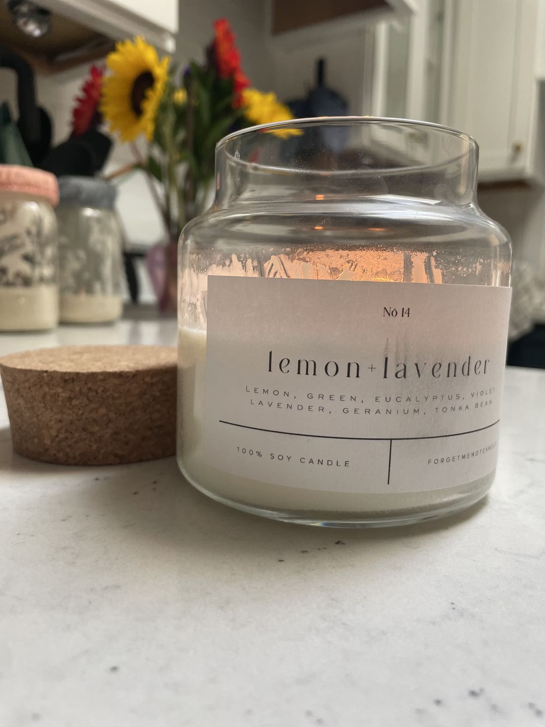 Customer photo review of Lemon + Lavender 22 oz Glass Candle