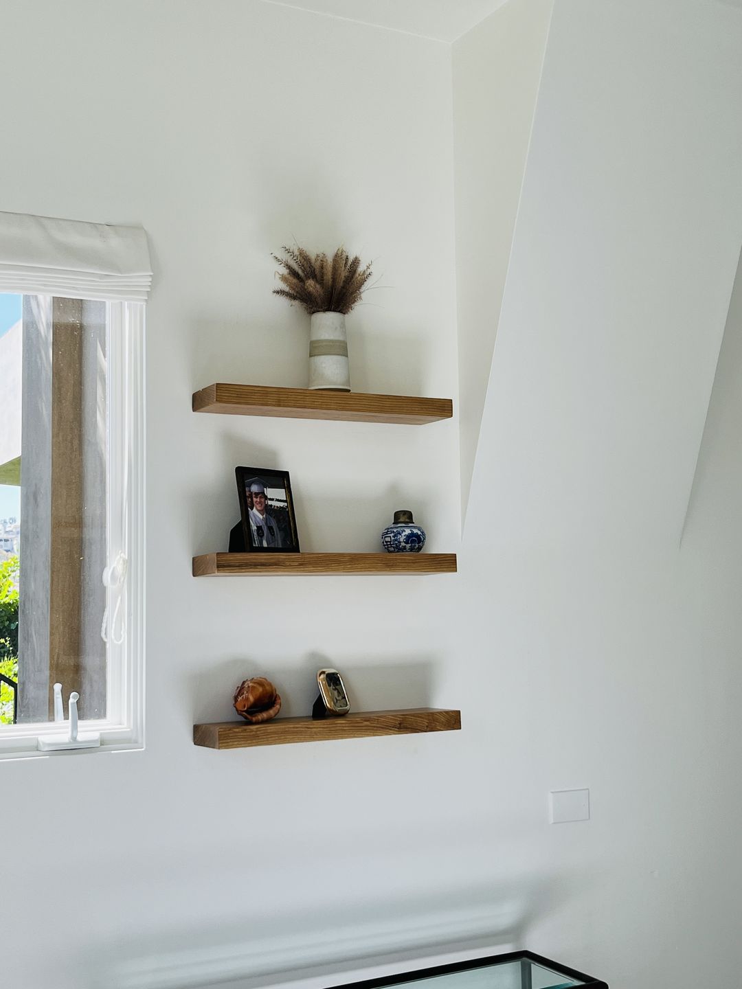 Customer photo review of Ash Floating Shelves