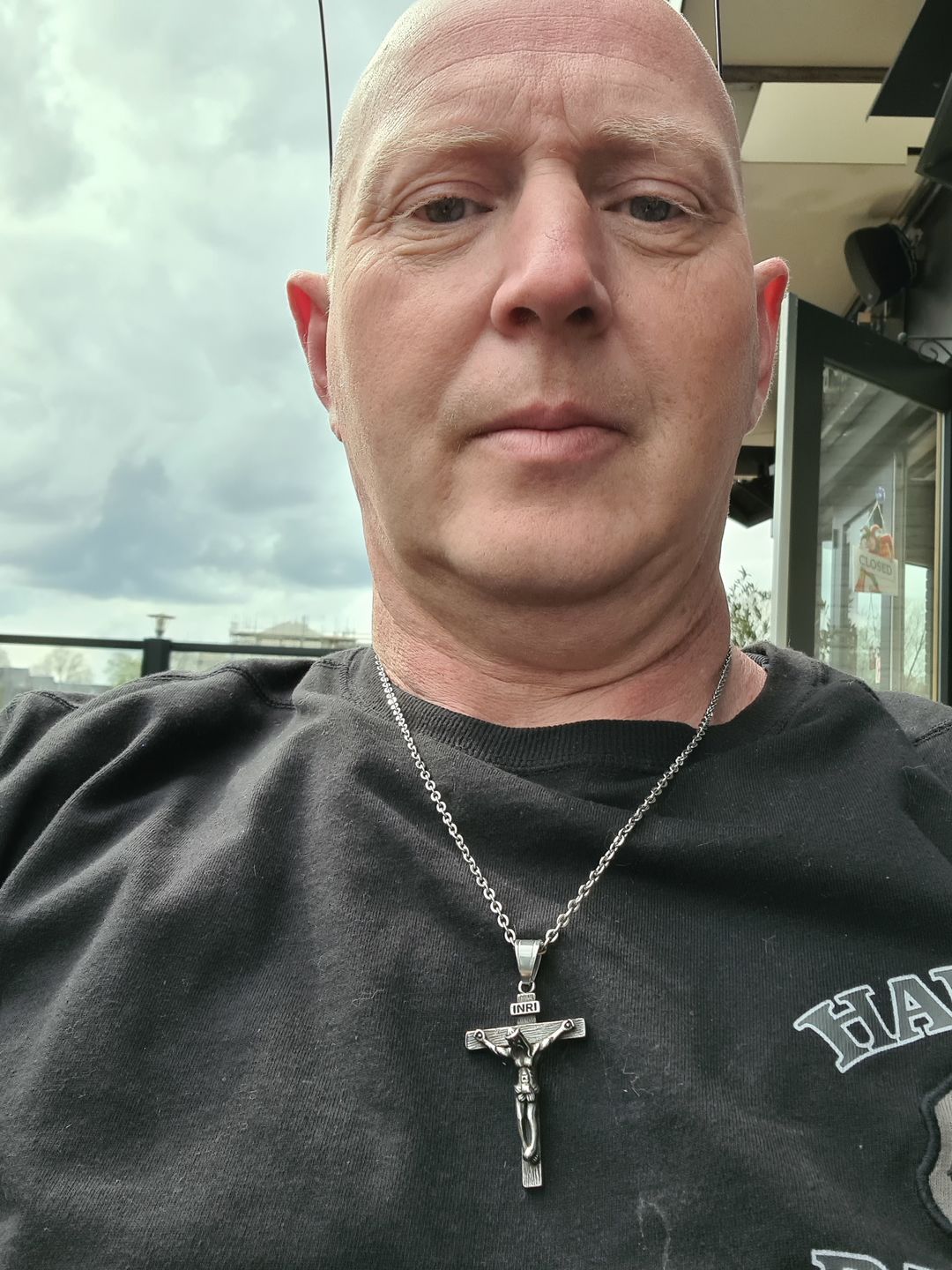 Customer photo review of Jesus Piece. Necklace