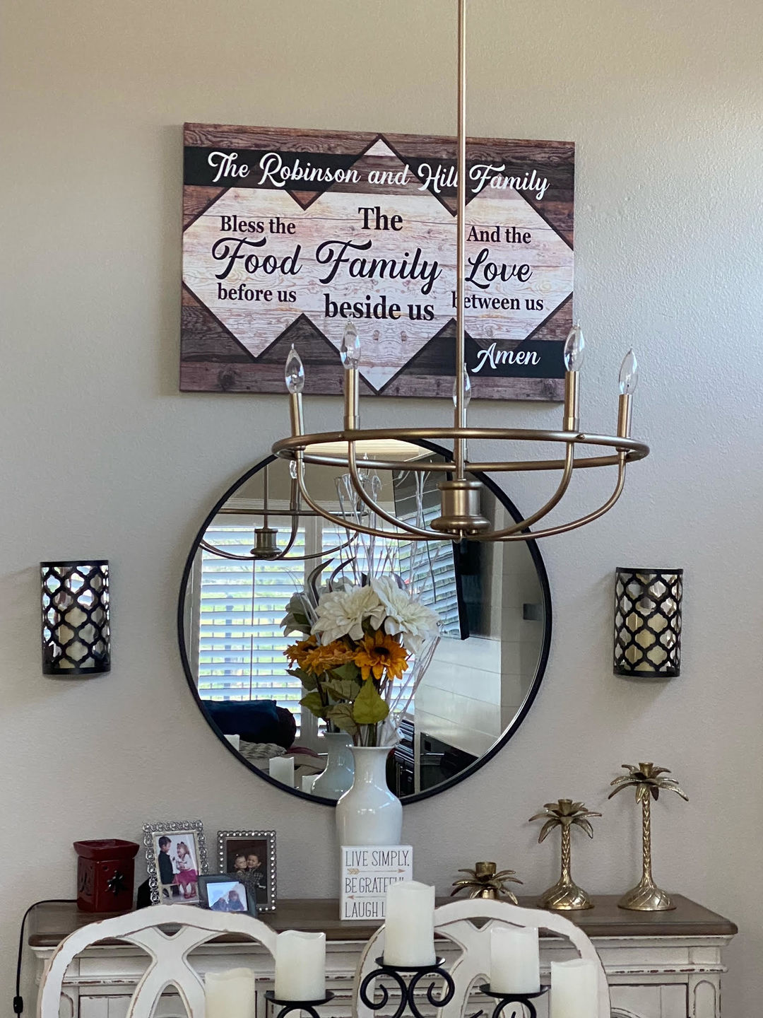 Customer photo review of Personalized "Bless The Food Family Love" Premium Canvas