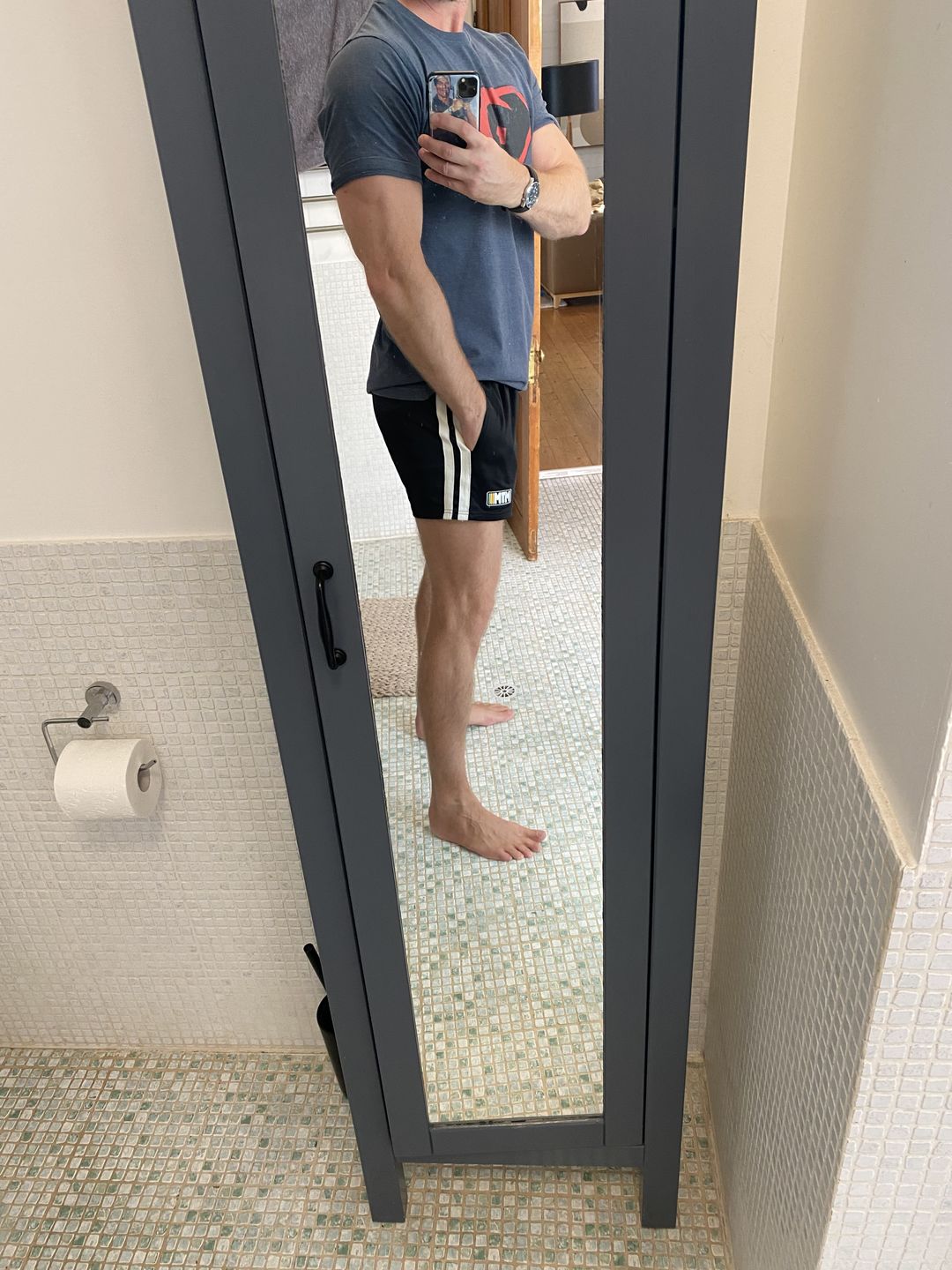 Customer photo review of Tracksuit Style Black Shorts