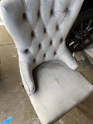 Customer photo review of Velvet Upholstered Dining Chair
