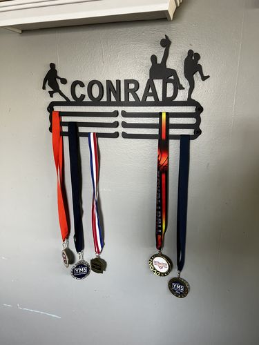 Customer photo review of Customized Medal Display Hanger