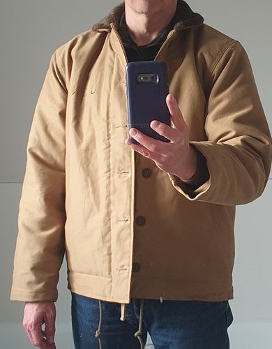 Customer photo review of 1940s USN 3rd Type N-1 Woolen Deck Jacket - Khaki Stencil