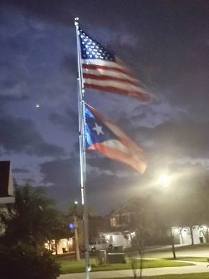 Customer photo review of Solar Powered Flagpole Spot Light