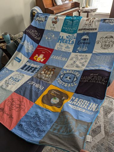 T-shirt quilt featuring university of north carolina football by Susan from NC