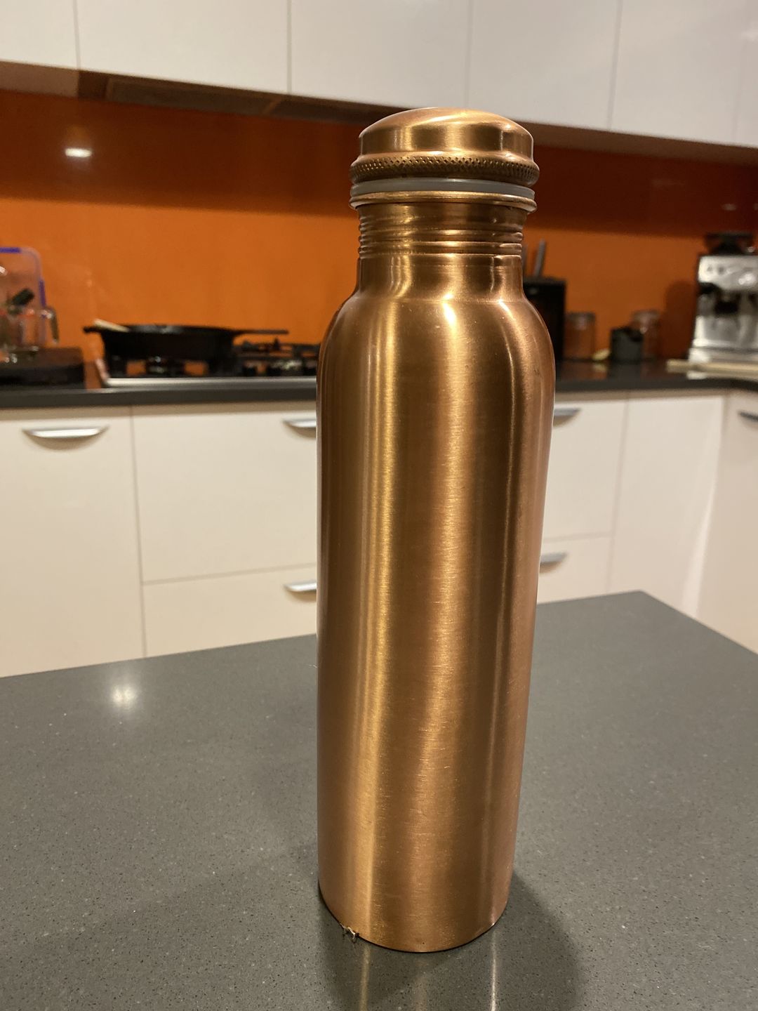 Customer photo review of Matte Copper Water Bottle