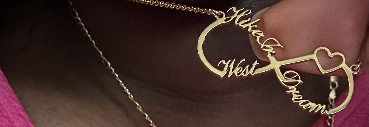 Customer photo review of Infinity Name Necklace