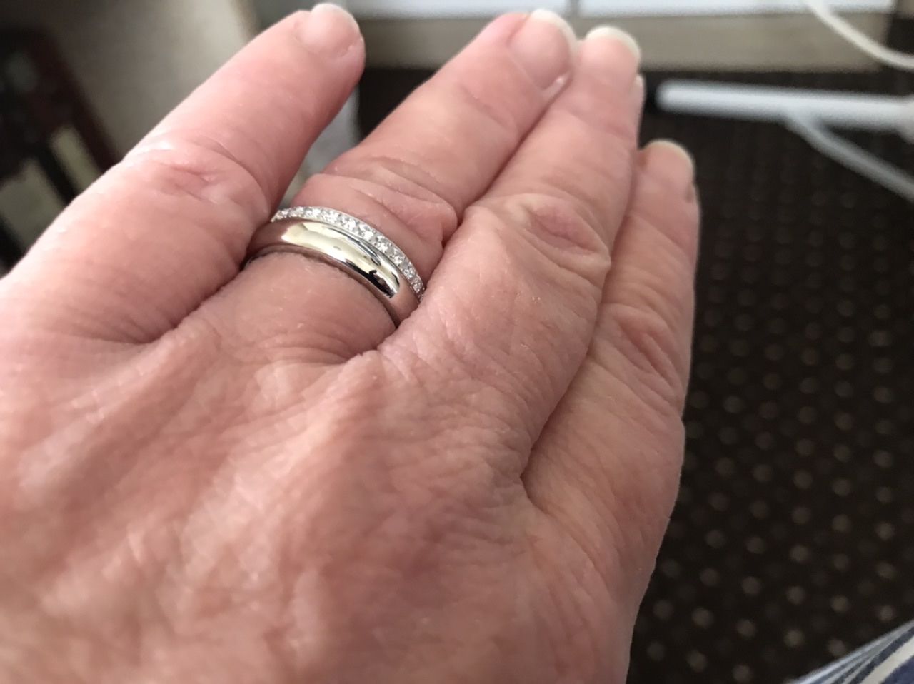 Customer photo review of White Gold 2mm Half Glitz Ring