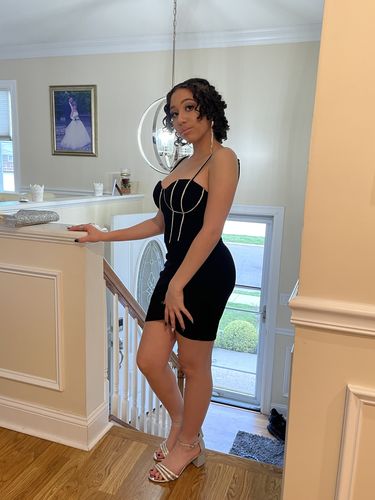 Customer photo review of Marianna Mini Dress (BLACK)