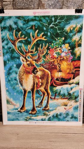 Customer photo review of 5D Diamond Painting Hirsch mit Schlitten