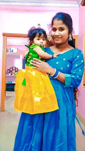 Customer photo review of Mythri Sky Blue Festive Maxi