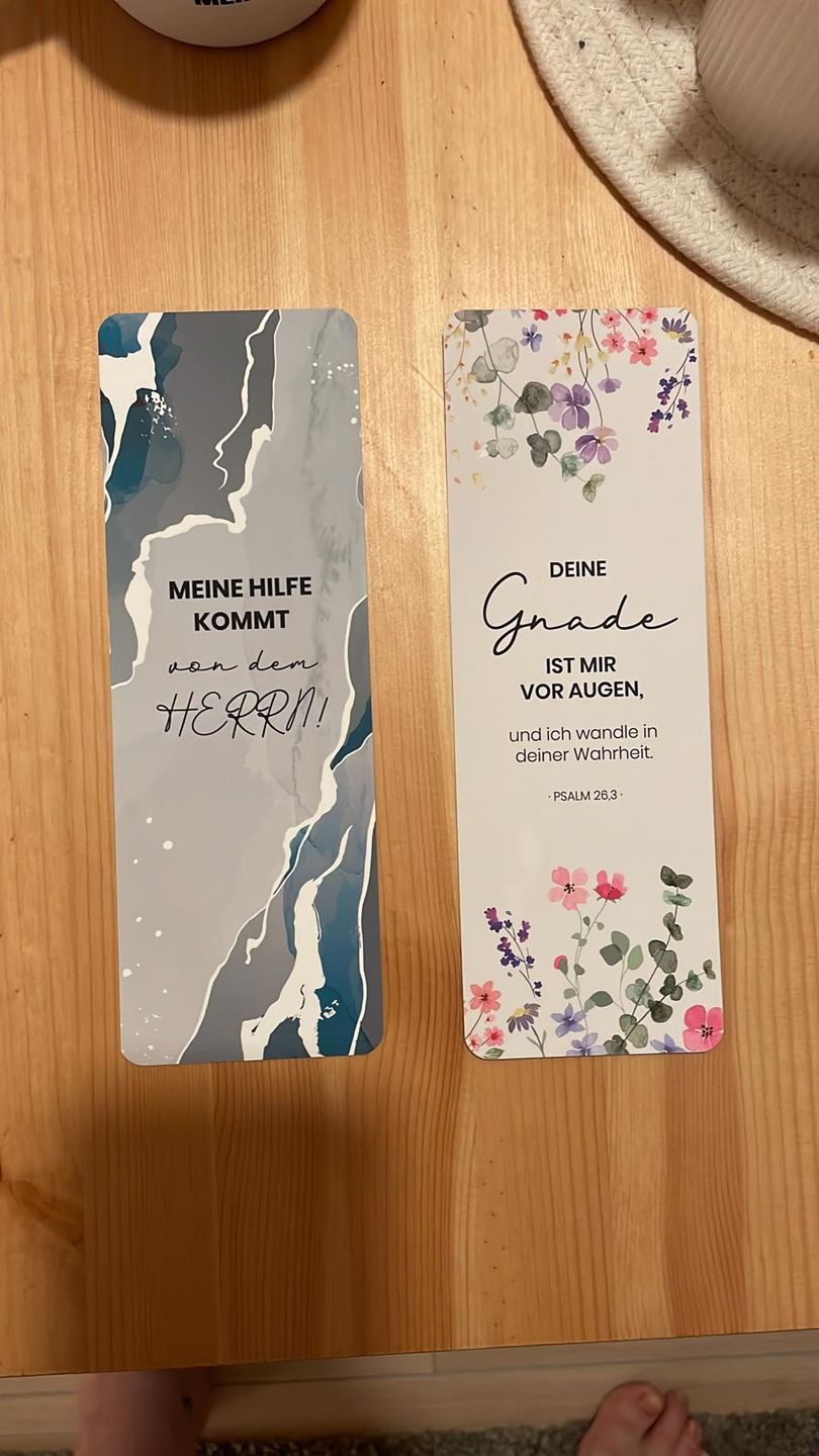 Customer photo review of Lesezeichen "Meine Hilfe kommt von dem HERRN!" · Serie Psalmen · Bibelverse