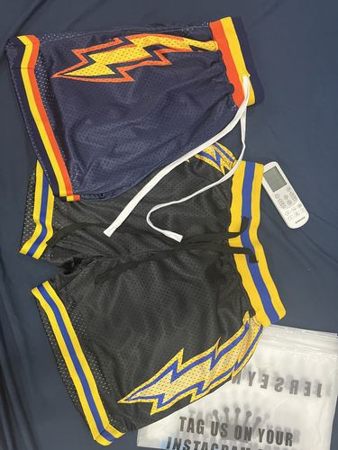 Customer photo review of Black Splash Bolts Basketball Shorts