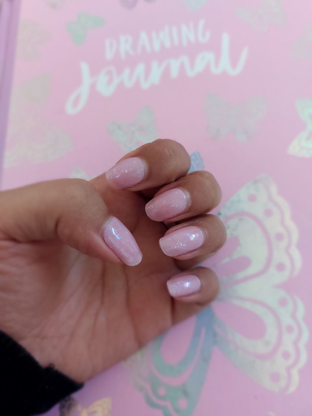 Customer photo review of Pink Bunny Speckles DIY Semicured Gel Nail Sticker Kit (Easter Limited Edition)