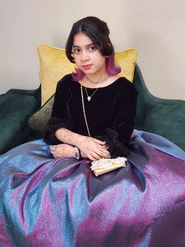 Customer photo review of Baby Girl Princess Communion Dress Vintage Print Puff Sleeve Birthday Party Dress