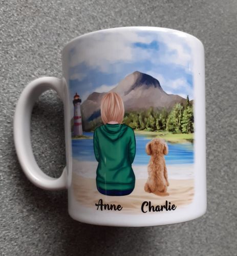 Customer photo review of Girl & Dogs - Life is better with a dog Personalised Mug