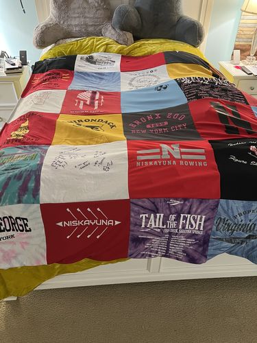 T-shirt quilt featuring niskayuna rowing by Marietta from NY