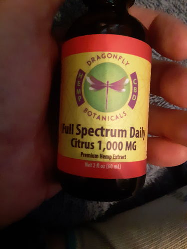 Customer photo review of Citrus Full Spectrum Daily CBD Hemp Oil
