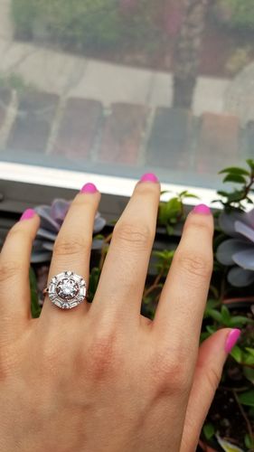 Customer photo review of Halo Cable CZ Ring in Sterling Silver